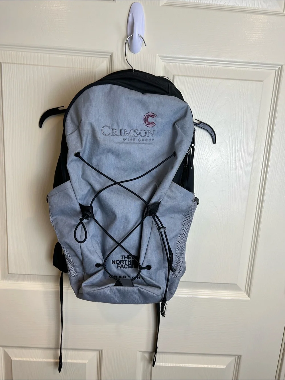 The North Face Light Gray Crestone Backpack with Black Accents